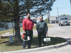 Chris & Dad "Working The Corner"